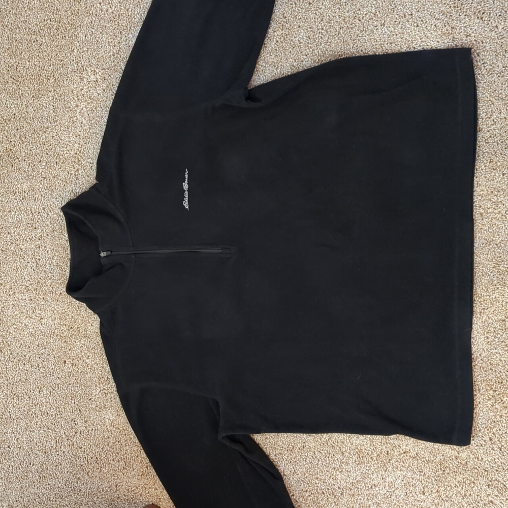 Men's Eddie Bauer Classic Quarter-Zip Black Fleece Pullover